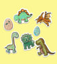 Hand drawn Dinosaur sticker set - Image 4