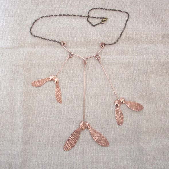 Triple Sycamore Drop Necklace