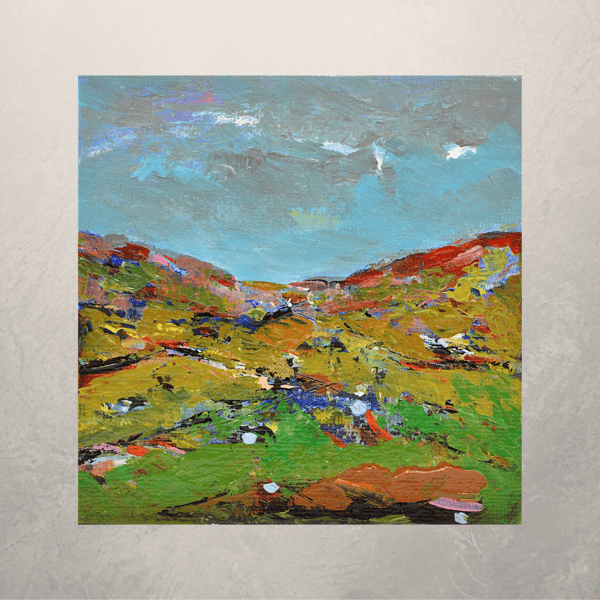 A Small Canvas of a Scottish Landscape. Acrylic paintng.