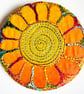 Badge 58mm Multicoloured Flower Textile Badge 