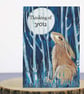 Thinking of you card -  hares illustration