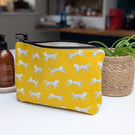 Yellow Leopard Make Up Bag