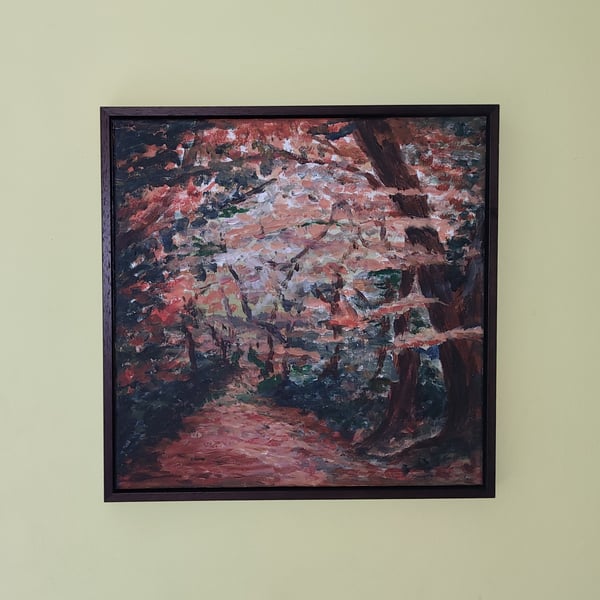 Autumn Woodlands, Dappled light through colurful leaves, seasonal landscape 