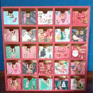 Hand decorated re-useable wooden advent calendar 