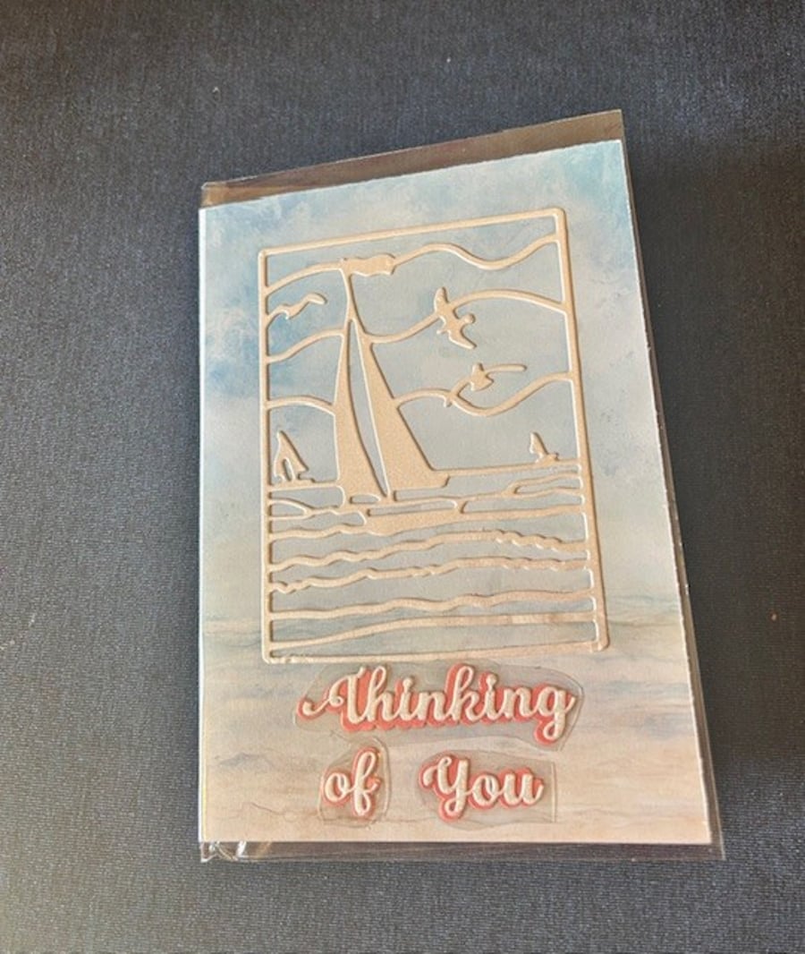 Handmade 'thinking of you' greetings card  