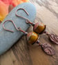 Handmade Copper and Acorn Inspired Lampwork Earrings - Image 2