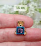 Virgo Bear Pin, Handmade Tiny Star Sign Wooden Teddy Badge - Image 5
