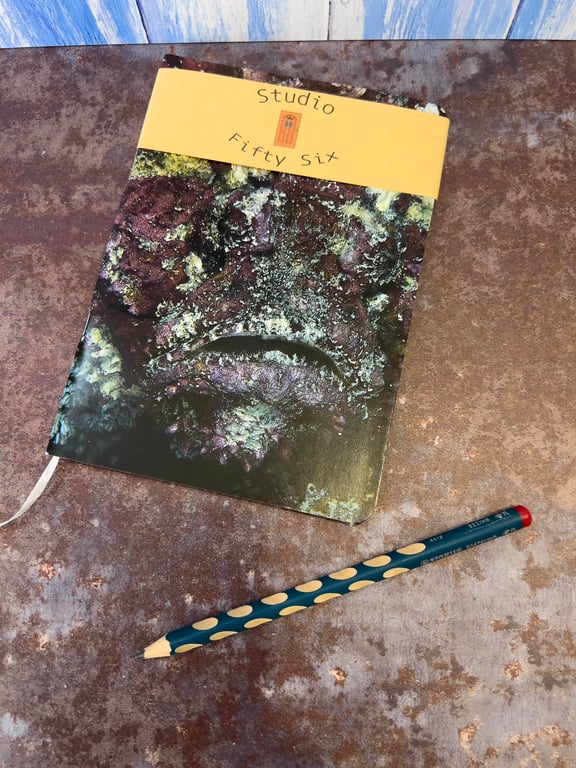 Notebook, Marine themed, A5 (ish), made from up-cycled and recycled materials.