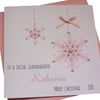 Personalised Handmade Snowflakes Christmas bells Card- Grandma, Granny,Auntie, S