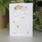 Crochet Rabbit Blank Card - Any Occasion Card - Pretty Card - Charming Keepsake