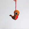 Felt Robin ornament - bird lover gift