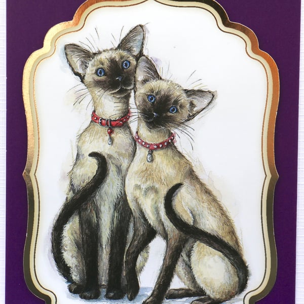 Blank greeting card 'We Are Siamese'