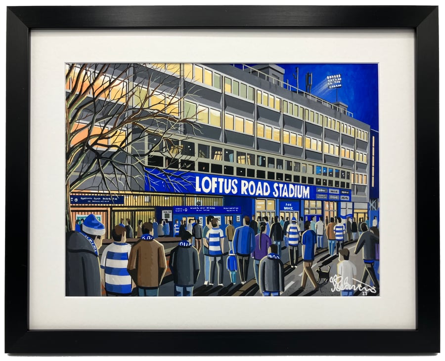 Queens Park Rangers, Loftus Road Stadium High Quality Framed Football Art Print