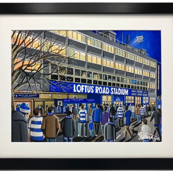 Queens Park Rangers, Loftus Road Stadium High Quality Framed Football Art Print