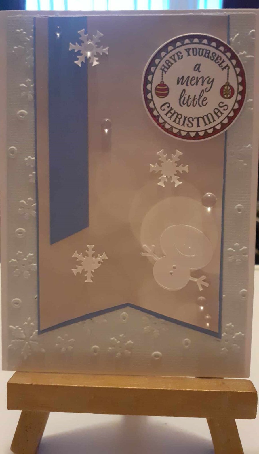 Light Blue Christmas Card