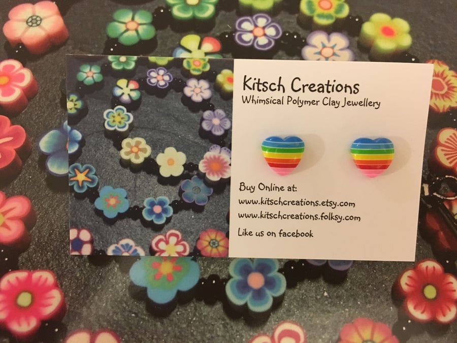 Rainbow Heart Earrings Stud Earrings Pride