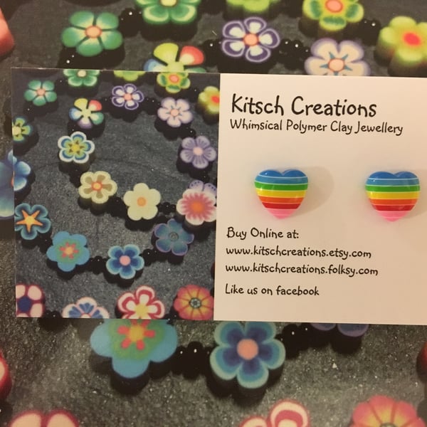Rainbow Heart Earrings Stud Earrings Pride