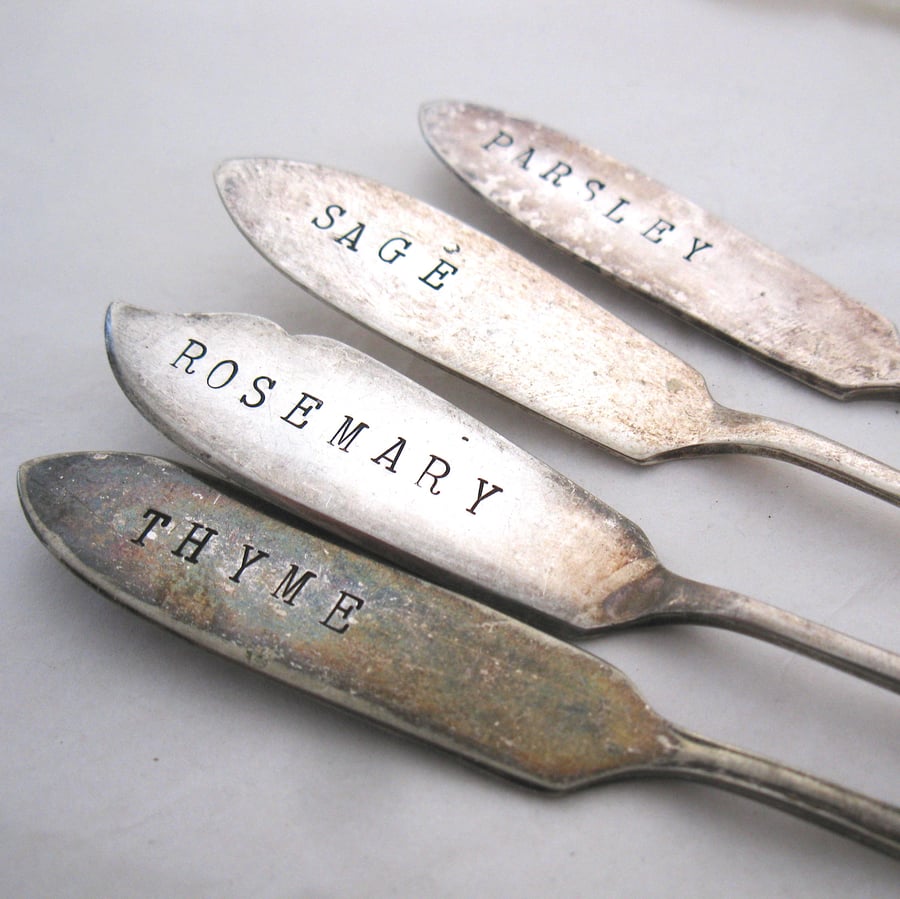 Rustic Style Herb Markers, Parsley Sage Rosemar - Folksy