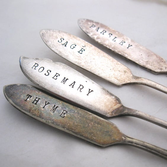 Rustic Style Herb Markers, Parsley Sage Rosemary Thyme