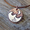 Copper and silver 'moonlit seas' mixed metal pendant 