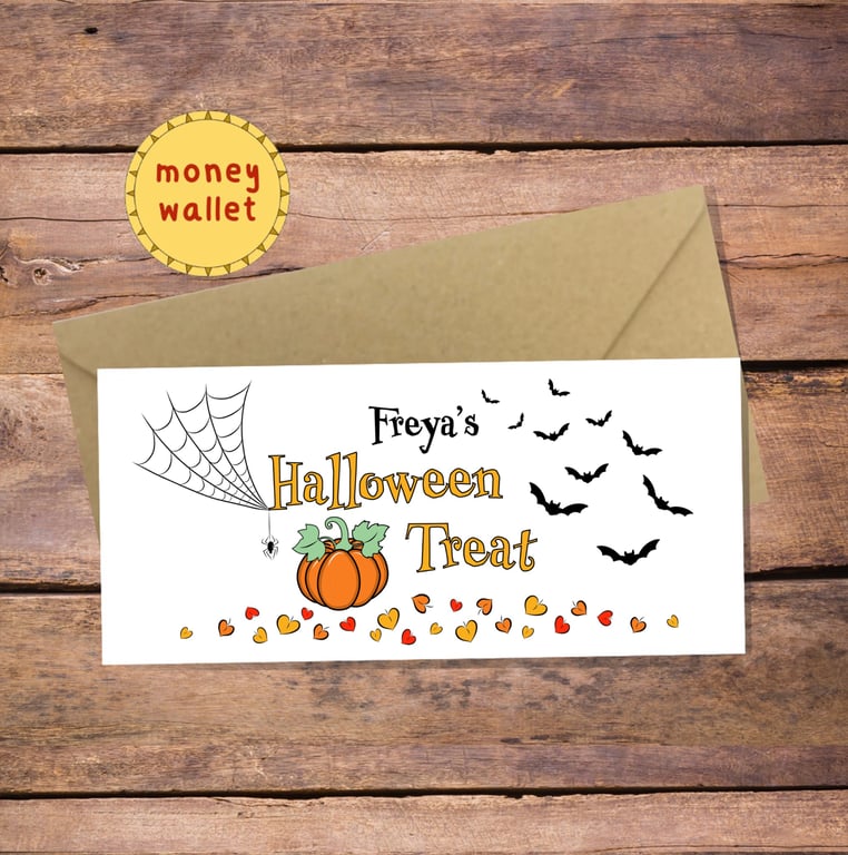 Halloween Treat Money Wallet Card - cash gift envelope