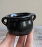 Small ceramic cauldron tealight, satin black glaze - Image 7
