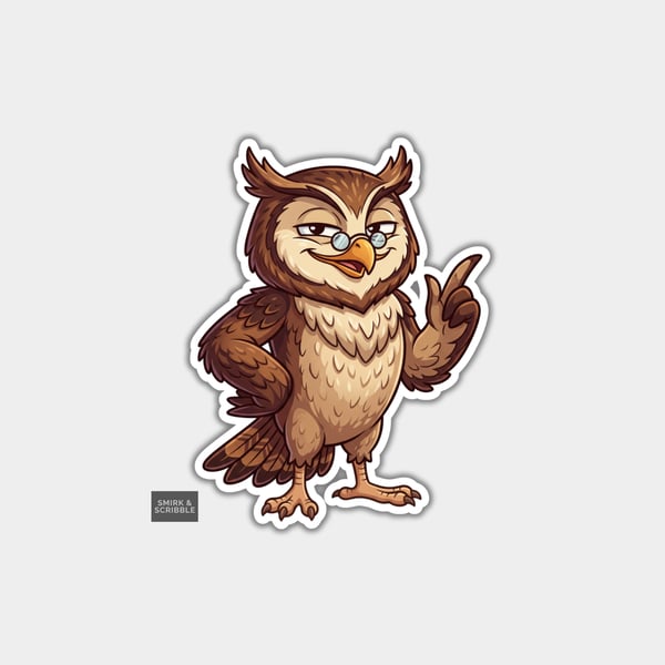 Funny Vinyl Die Cut Sticker For Adults - Wise Owl 