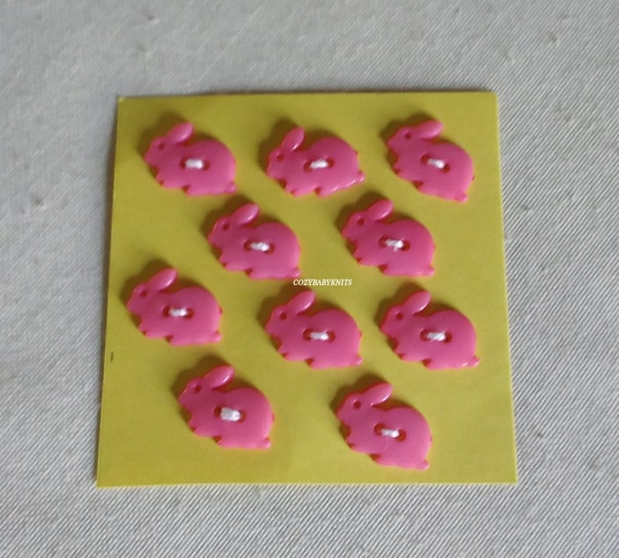 Pink rabbit buttons