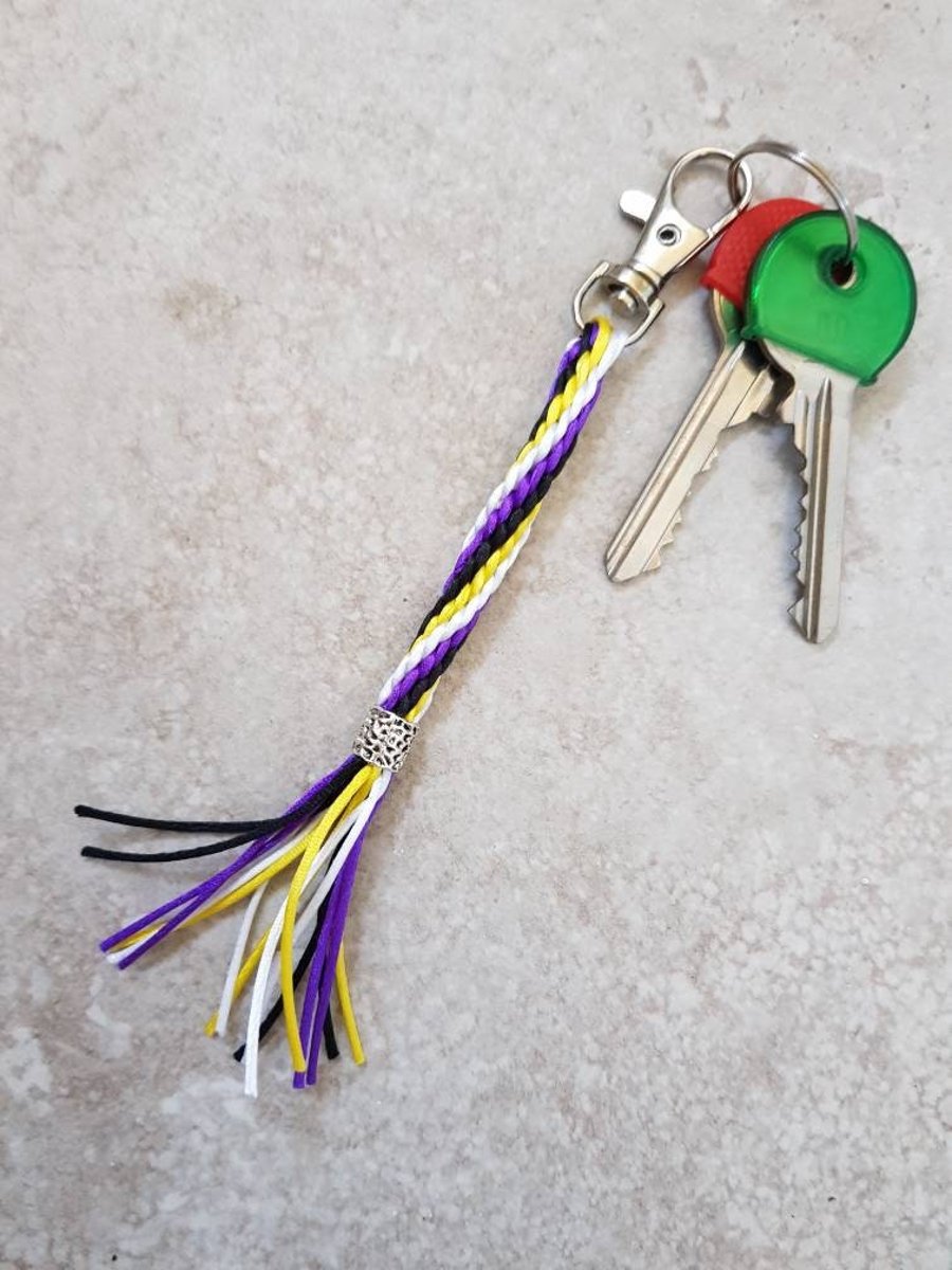 Non binary Keyring, Nonbinary Keychain, Pride flag bag charm