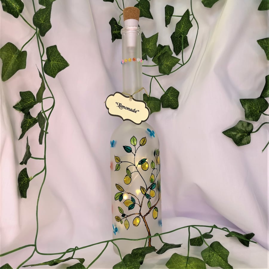 Limonade - Handpainted Bottle Light