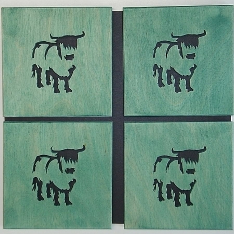 Set of 4 Highland Cow Coasters