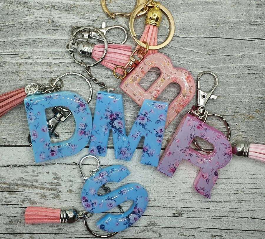 Kath Kidston Inspired initial Keyring, Bag Charm