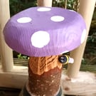 Purple  toadstool with Bee