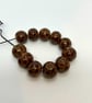 Handmade brown spotted lamp work glass beads - Image 3