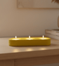 Yellow Triple Tealight Candle Holder Handmade Home Decor Gift