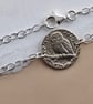 Owl Engraved Sterling Silver Coin Bracelet - Image 3