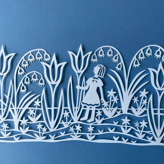 Girl in a Magic Garden original framed art