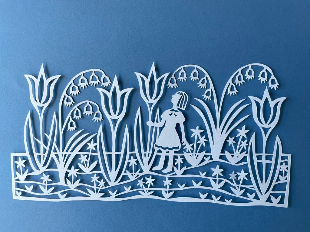 Girl in a Magic Garden original framed art