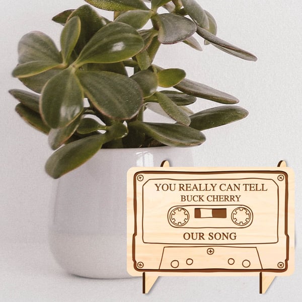 Personalised Our Song Plaque Any Song and Artist Band Engraved Cassette Tape 