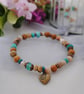 Picture jasper & turquoise heart stretch bracelet  - Image 4
