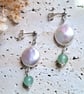 Freshwater Pearl Earrings, Sterling Silver Gemstone Jewellery - Image 3