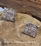 Fine Silver Square Clip on Earrings (ON SALE - HALF PRICE) - Image 2