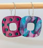 Hot pink dotty reversible earrings  - Image 4