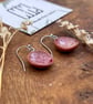Handmade Ceramic Earrings: Pink Glaze, Dangle, Foraged Bristol Clay - Image 2