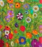 Klimt Garden Flowers Print Quilted Fabric Book Sleeve - Hardback Sleeve - Image 3
