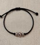 Minimalist Adjustable Necklace and Bracelet Set - Black Waxed Cord Jewellery. - Image 4