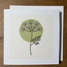 Cowslip Greeting Card - Botanical Wildflower – 6x6 Linen Card - Blank inside
