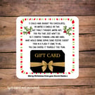 Secret Santa Christmas Gift Card Holder, personalised 