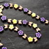 Spring Butterflies Polymer Clay Necklace 19 inches Lilac Crocus