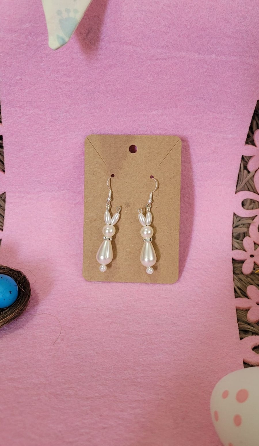 Easter Bunny Earrings - White 